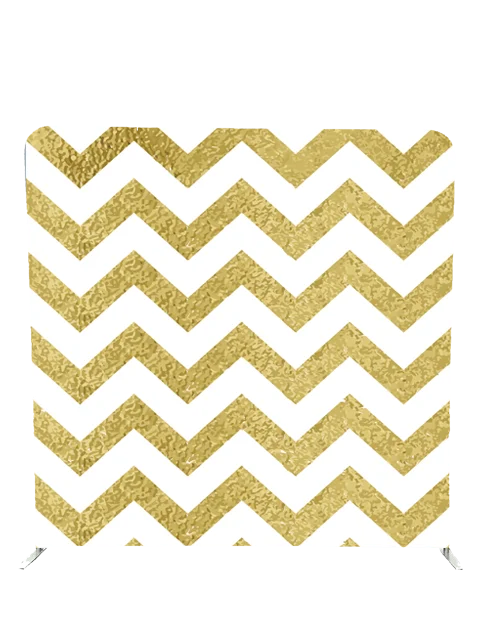 Stylish gold and white chevron photo booth backdrop by Crown Booths, perfect for modern and glamorous events