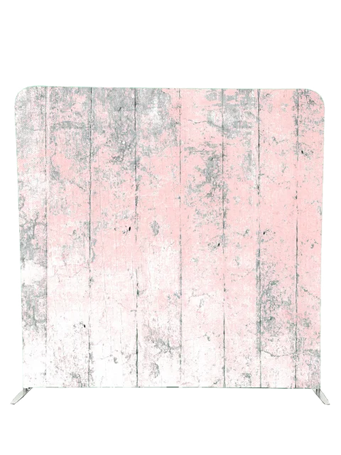 Rustic pastel pink wooden texture photo booth backdrop by Crown Booths, ideal for vintage and shabby-chic themed events